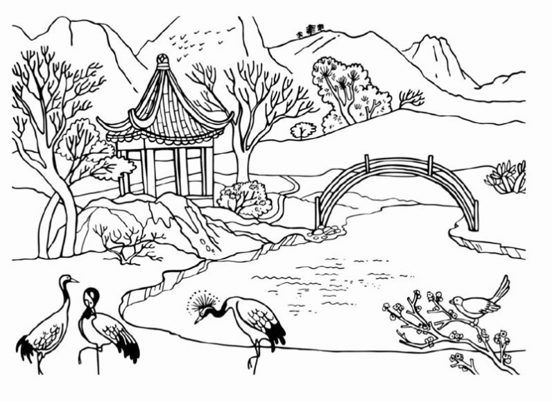 download tranh tô màu phong cảnh cho bé