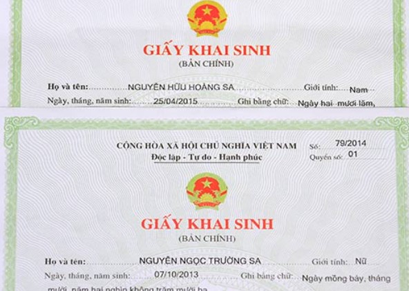 Giấy khai sinh - các loại giấy tờ cần thiết cho trẻ em đi máy bay