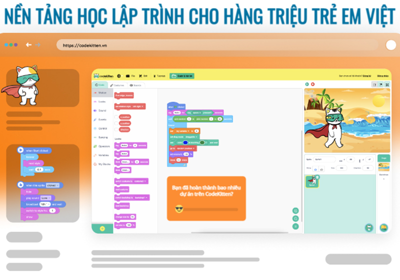 ngôn ngữ lập trình cho trẻ em codekitten