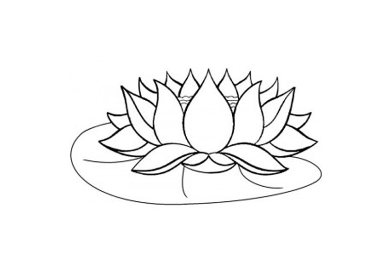 tranh vẽ hoa sen đơn giản