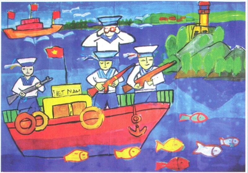vẽ các chú bộ đội